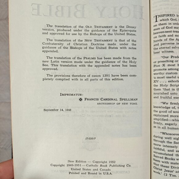 Vintage New Catholic Holy Bible Illustrated Black Leather Gold-Edged Indexed - Picture 6 of 16